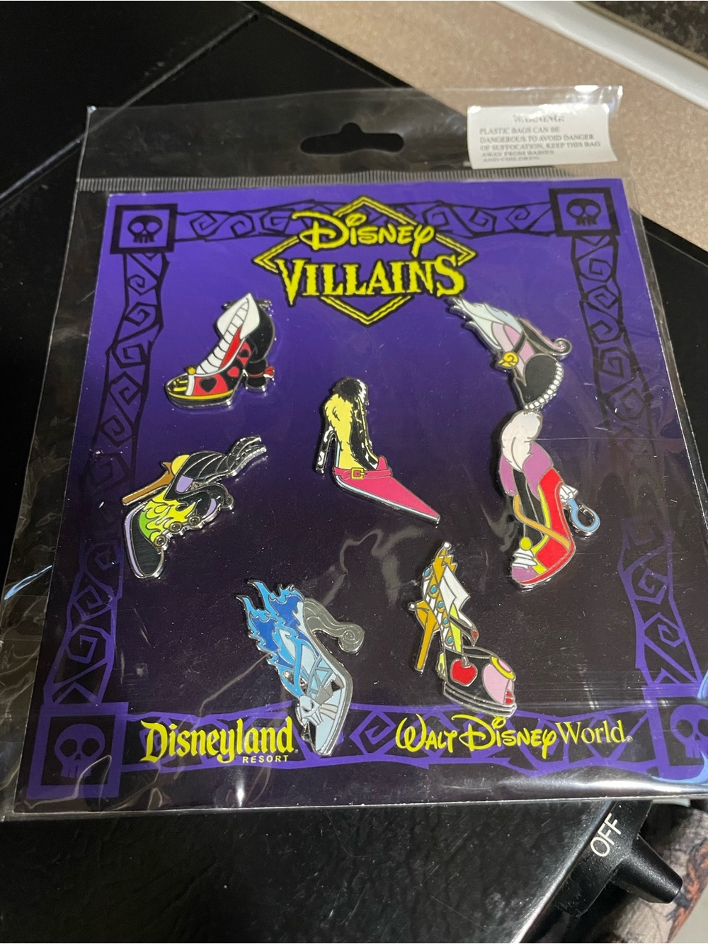 Disney Parks Villains Designer Shoe Pin Set – New/Unopened